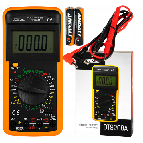Multimetr do fotowoltaiki DT9208A – DC 1000V / 20A