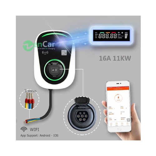 Wallbox 11kW ZENCAR DUOSIDA 3-fazy RFID WiFi gniazdo Typ 2